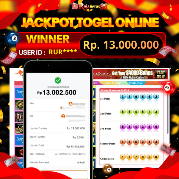 BUKTI JACKPOT TOGEL SYDNEY POOLS 21/11/2025