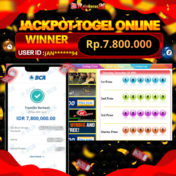 BUKTI JACKPOT TOGEL SYDNEY POOLS 25/12/2025